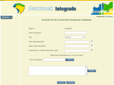 DRAWBACK NOVA REGULAMENTAO